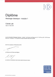 Diplôme Massage classique – Module 1